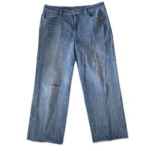 Chico's Jeans Women's Size 3‎ / 16R Blue Denim Stretch High Rise Straight Cotton